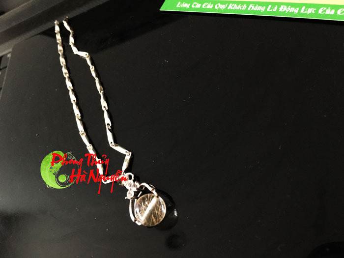  dây chuyền bạc ta mix hạt đá thạch anh tóc trắng